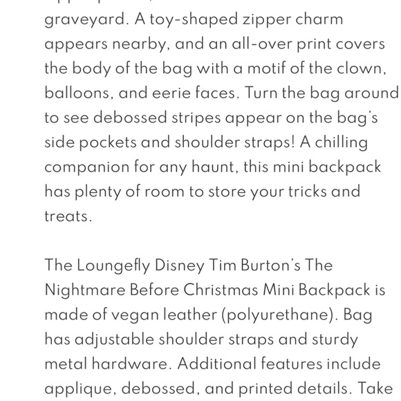 Lounge fly mini backpack nightmare before Christmas clown w/the tear away face - Picture 14 of 14